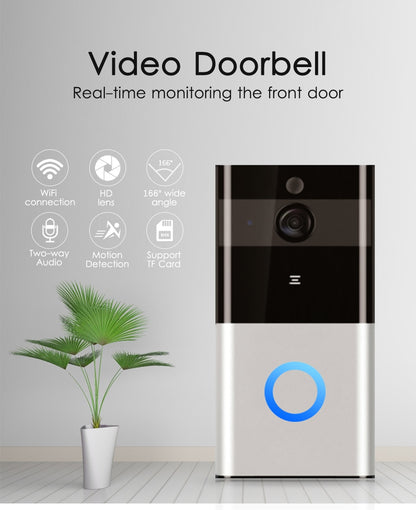 Marlboze 720P WIFI Visual Doorbell Wireless Intercom Doorbell PIR Motion Detection Night View SD card Video Smart Doorbell Ring - AMI Electronics & Sounds