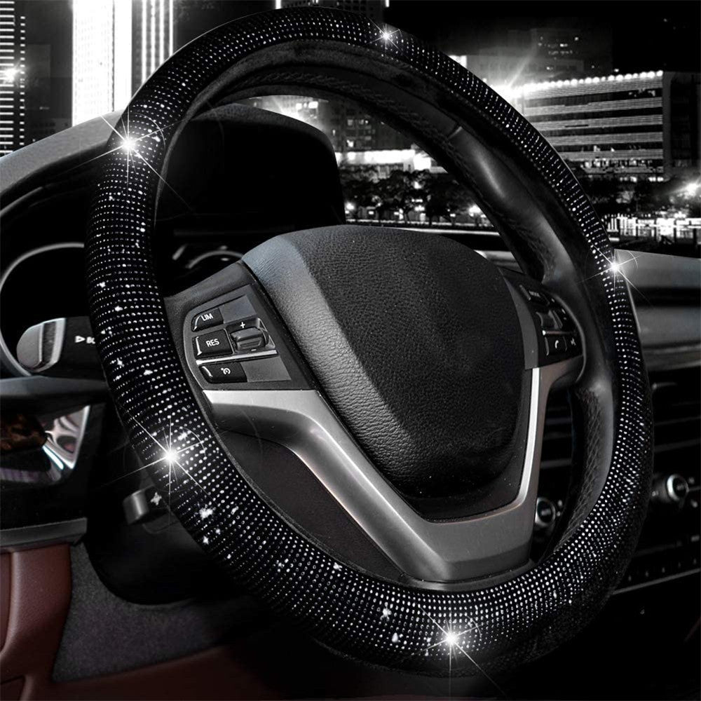 Diamond Steering Wheel Cover Rhinestones Crystals Car Handcraft Steering Wheel Covers - AMI Electronics & Sounds