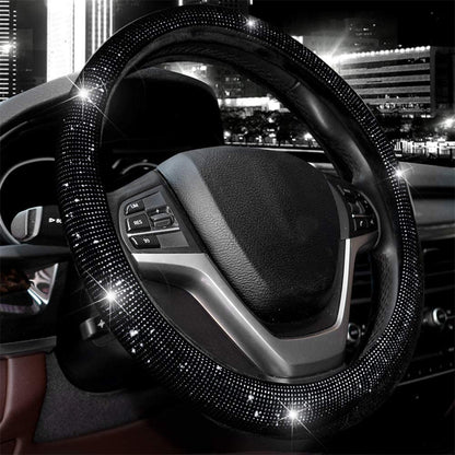 Diamond Steering Wheel Cover Rhinestones Crystals Car Handcraft Steering Wheel Covers - AMI Electronics & Sounds