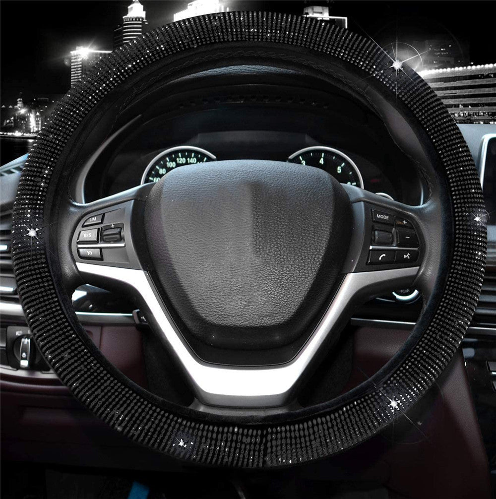 Diamond Steering Wheel Cover Rhinestones Crystals Car Handcraft Steering Wheel Covers - AMI Electronics & Sounds