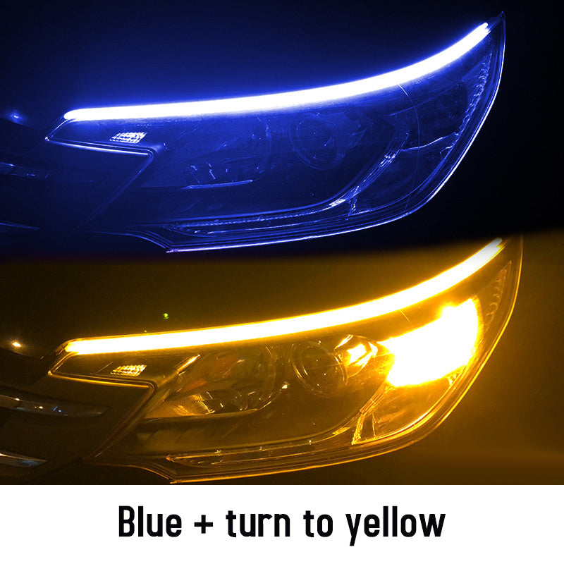 Led DRL Car Daytime Running Lights Flexible Waterproof Auto Turn Signal Yellow Brake Side Headlights Light Car Accessories - AMI Electronics & Sounds