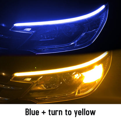 Led DRL Car Daytime Running Lights Flexible Waterproof Auto Turn Signal Yellow Brake Side Headlights Light Car Accessories - AMI Electronics & Sounds