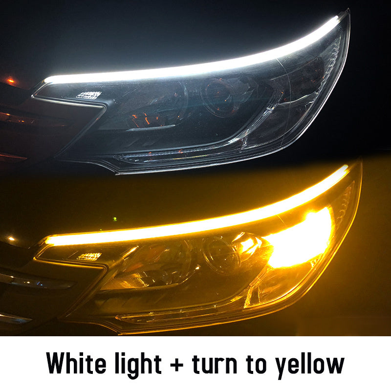 Led DRL Car Daytime Running Lights Flexible Waterproof Auto Turn Signal Yellow Brake Side Headlights Light Car Accessories - AMI Electronics & Sounds