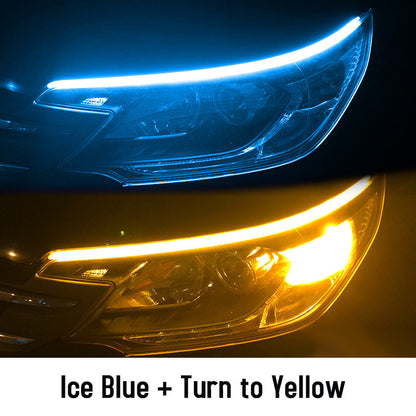 Led DRL Car Daytime Running Lights Flexible Waterproof Auto Turn Signal Yellow Brake Side Headlights Light Car Accessories - AMI Electronics & Sounds