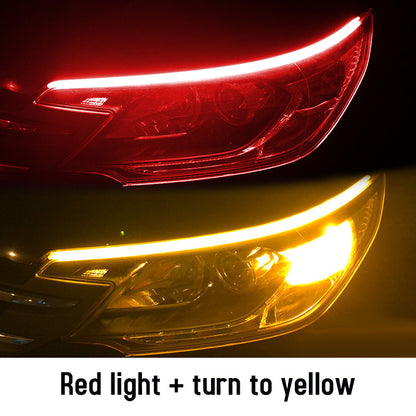 Led DRL Car Daytime Running Lights Flexible Waterproof Auto Turn Signal Yellow Brake Side Headlights Light Car Accessories - AMI Electronics & Sounds