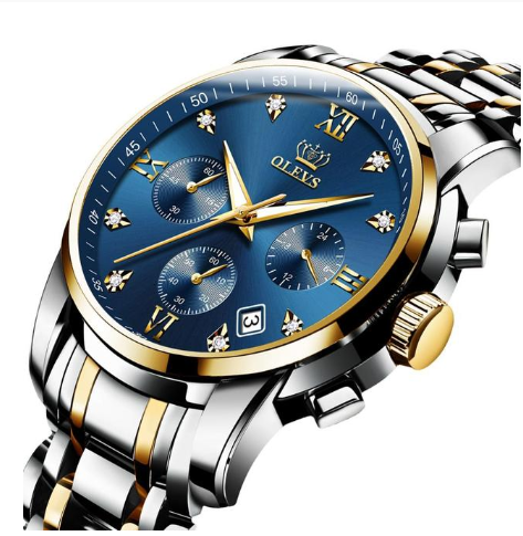 Luxury Brand Men Watches Chronograph Stainless Steel Waterproof Quartz Wristwatches Man Date Clock Blue Dial Relogio Masculino - AMI Electronics & Sounds