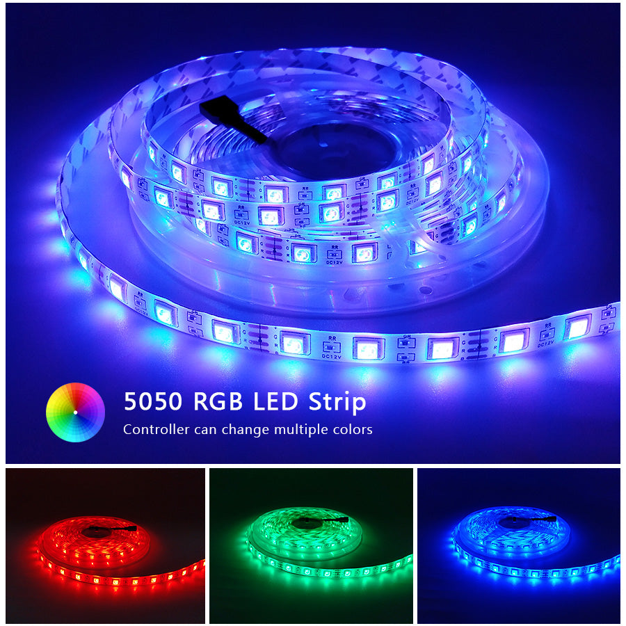 RGB 5050 Flexible Led Strip Lights SMD 12V DC - AMI Electronics & Sounds