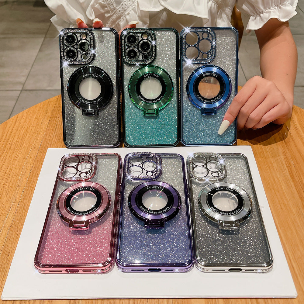 Glitter Tpu Electroplating Magnetic Bracket Phone Case - AMI Electronics & Sounds