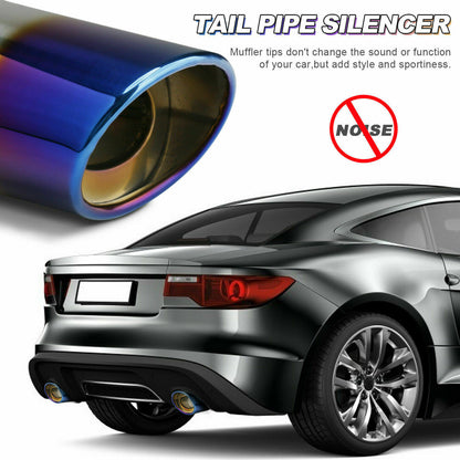 Car Exhaust Pipe Tip Rear Tail Throat Muffler Stainless Steel Round Accessories - AMI Electronics & Sounds