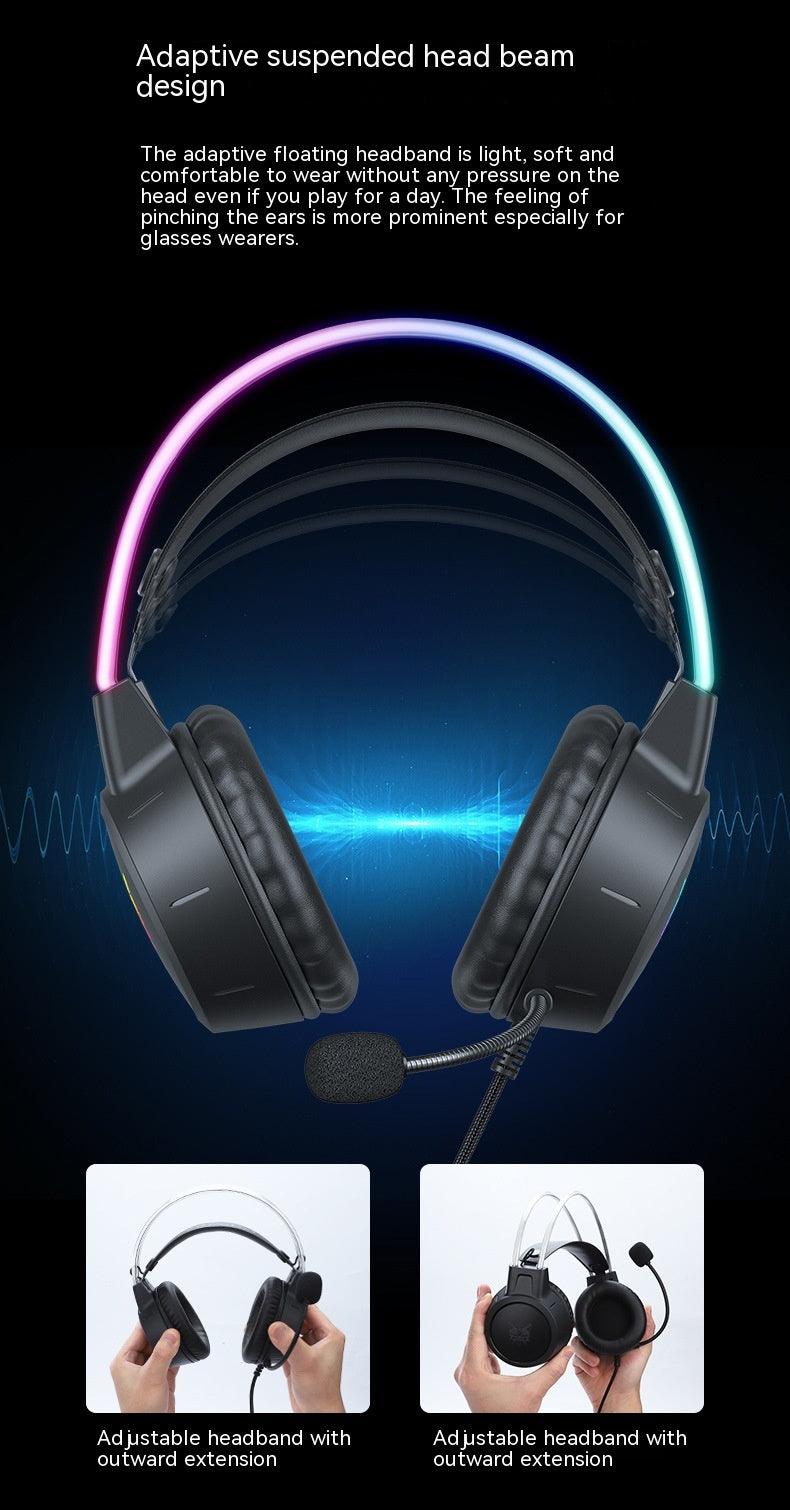 Game Earphone Headset E-sports Wired Computer RGB Luminous - AMI Electronics & Sounds