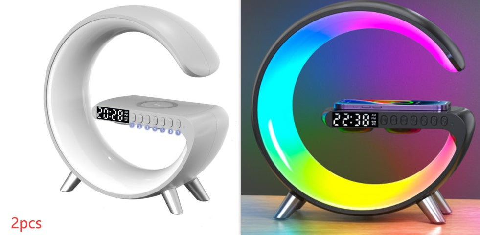 New Intelligent G Shaped LED Lamp Bluetooth Speake Wireless Charger Atmosphere Lamp App Control For Bedroom Home Decor - AMI Electronics & Sounds