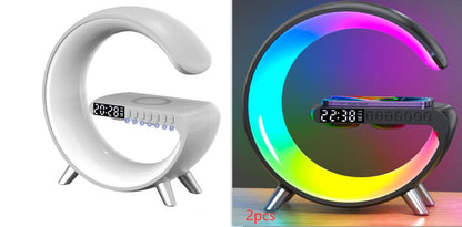 New Intelligent G Shaped LED Lamp Bluetooth Speake Wireless Charger Atmosphere Lamp App Control For Bedroom Home Decor - AMI Electronics & Sounds