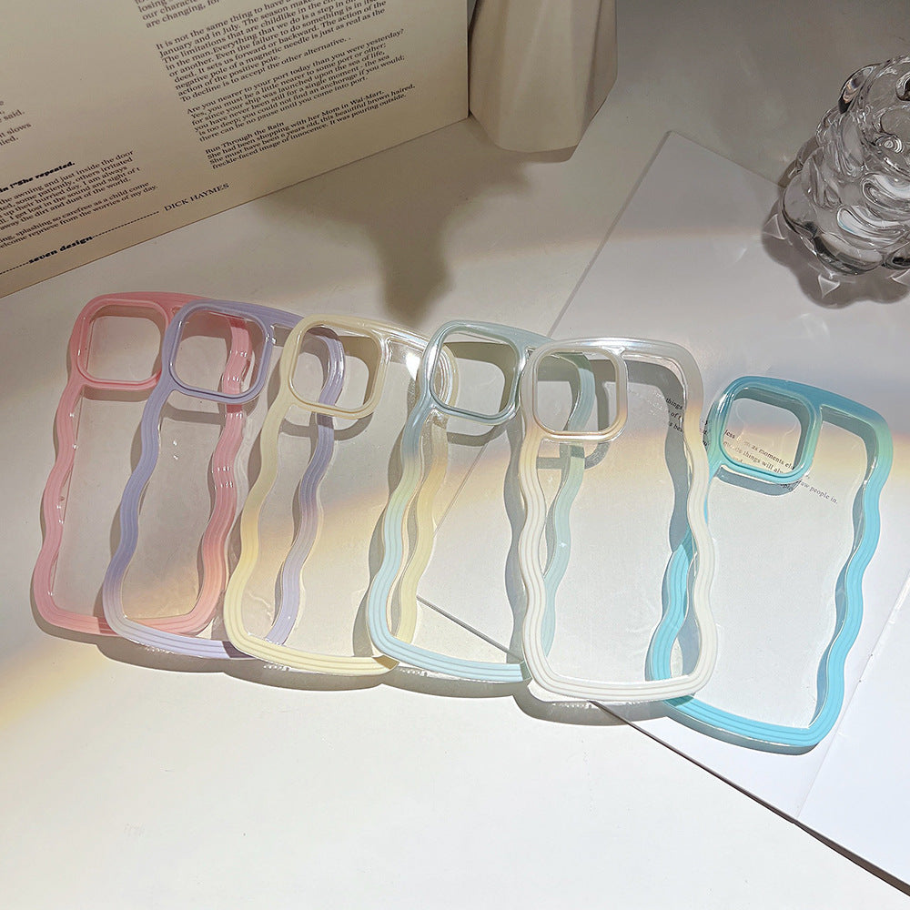 Wave Border Mobile Phone Case Solid Color Simple Candy Color - AMI Electronics & Sounds