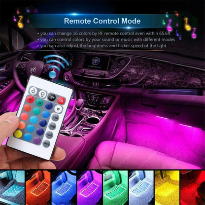 Car Interior Lights Neon Atmosphere RGB LED Strip Bar Car Decor Lighting Lamp US - AMI Electronics & Sounds