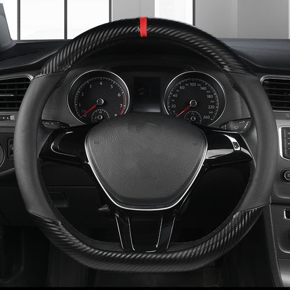 Carbon Fiber Leather Steering Wheel Cover - AMI Electronics & Sounds