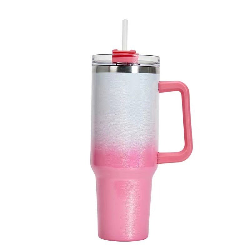 40oz Straw Coffee Insulation Cup With Handle Portable Car Stainless Steel Water Bottle LargeCapacity Travel BPA Free Thermal Mug - AMI Electronics & Sounds