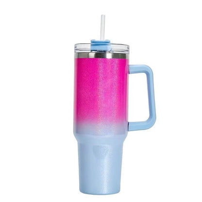 40oz Straw Coffee Insulation Cup With Handle Portable Car Stainless Steel Water Bottle LargeCapacity Travel BPA Free Thermal Mug - AMI Electronics & Sounds