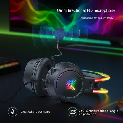 Game Earphone Headset E-sports Wired Computer RGB Luminous - AMI Electronics & Sounds