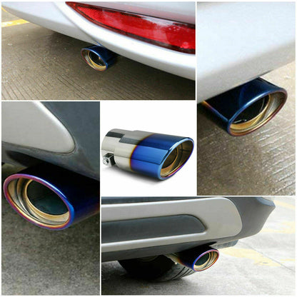 Car Exhaust Pipe Tip Rear Tail Throat Muffler Stainless Steel Round Accessories - AMI Electronics & Sounds