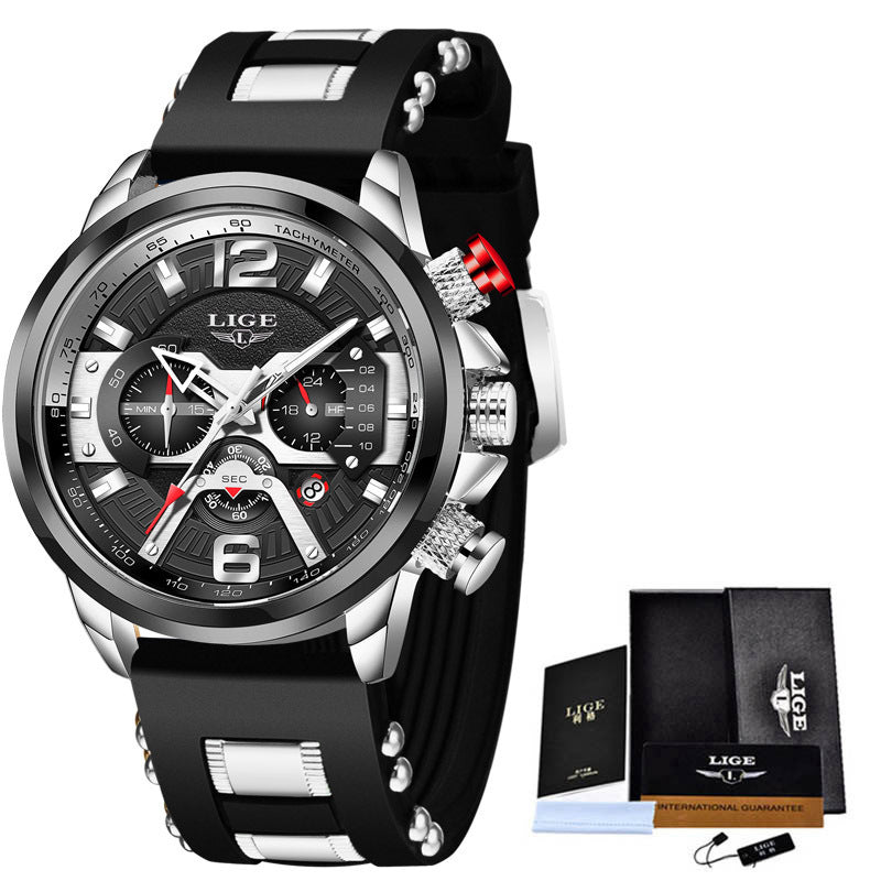 Lige Men's Quartz Watch Multifunction Sports Wrist - AMI Electronics & Sounds