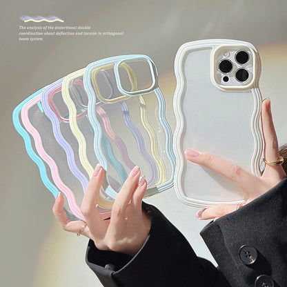 Wave Border Mobile Phone Case Solid Color Simple Candy Color - AMI Electronics & Sounds