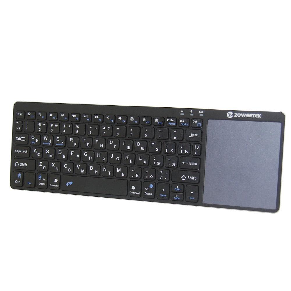 Zoweetek k12bt-1 Mini Wireless Bluetooth Keyboard Russian English Spanish Touchpad For Smart Tv Box Pc Android Phone Pad - AMI Electronics & Sounds