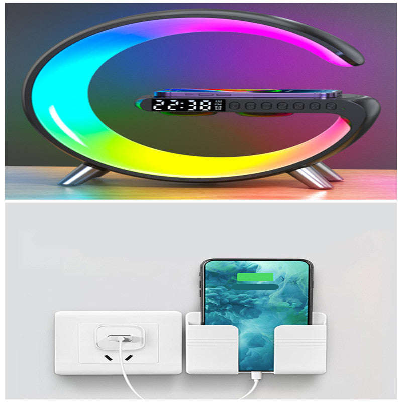 New Intelligent G Shaped LED Lamp Bluetooth Speake Wireless Charger Atmosphere Lamp App Control For Bedroom Home Decor - AMI Electronics & Sounds