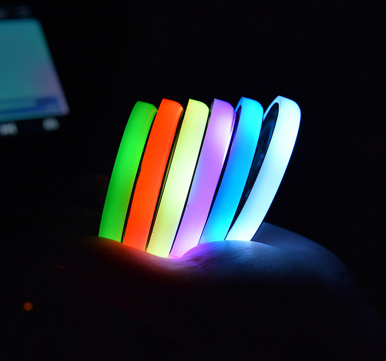 Colorful Cup Holder LED Light-up Coaster Solar & USB Charging Non-slip Coaster Ambient Light For Car Automatically - AMI Electronics & Sounds