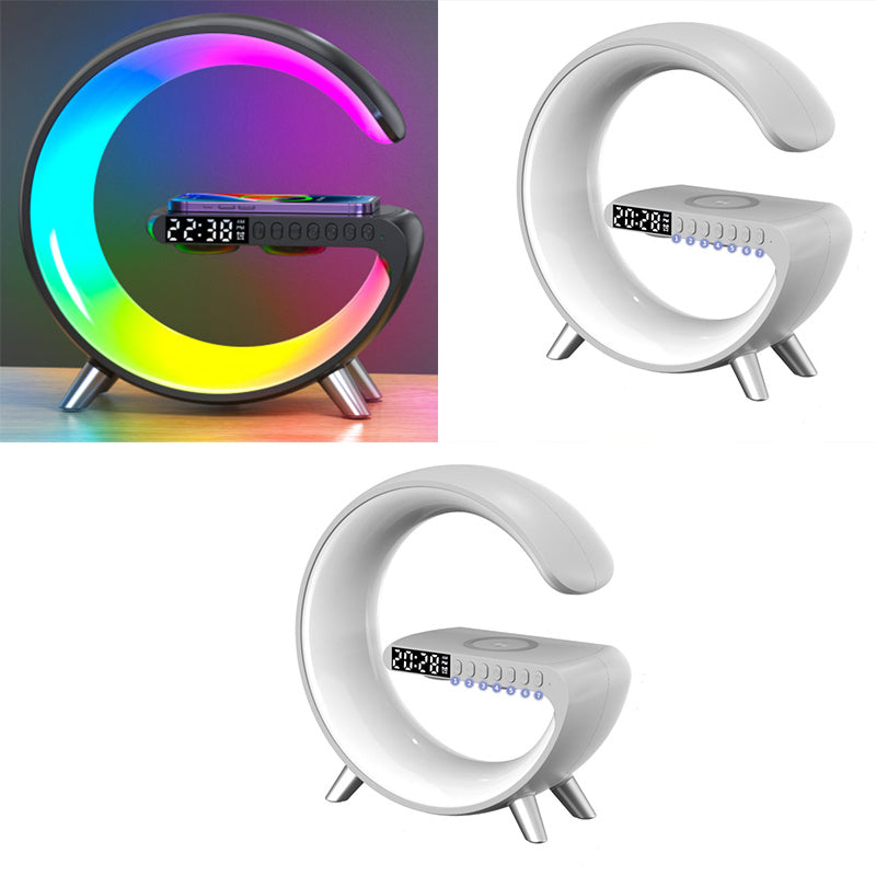 New Intelligent G Shaped LED Lamp Bluetooth Speake Wireless Charger Atmosphere Lamp App Control For Bedroom Home Decor - AMI Electronics & Sounds