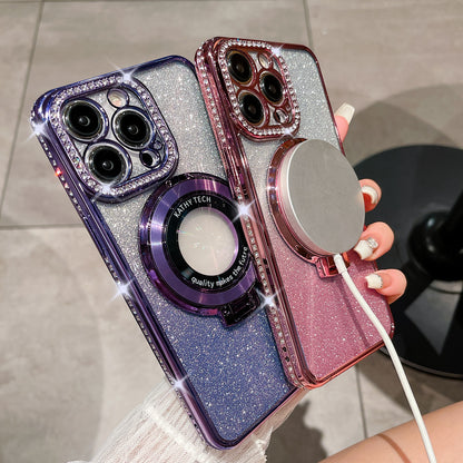 Glitter Tpu Electroplating Magnetic Bracket Phone Case - AMI Electronics & Sounds