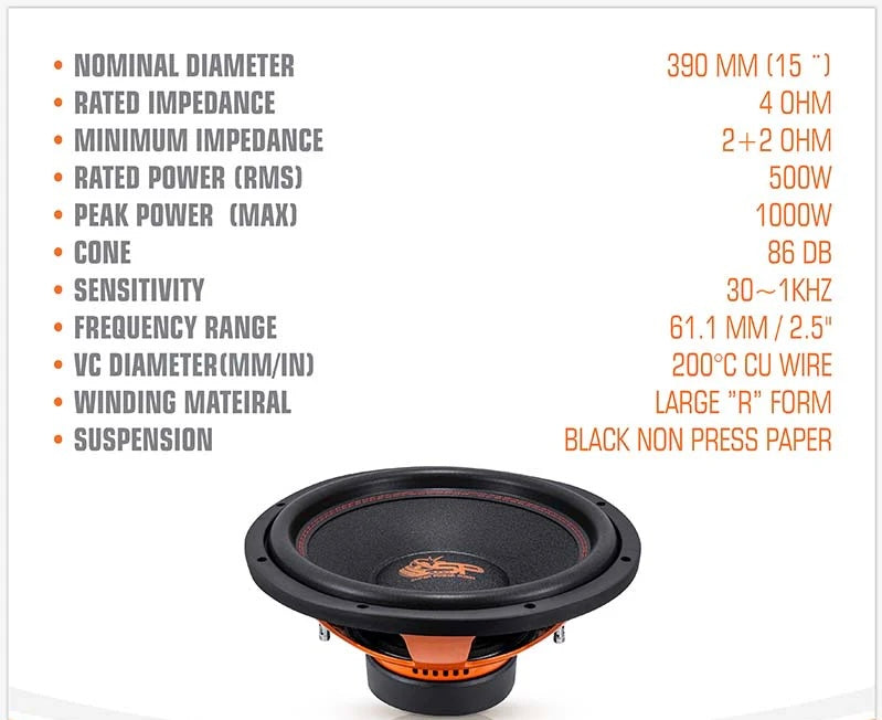 SP 15CW ENTRY LEVEL SUBWOOFER 15"/38CM 400W RMS