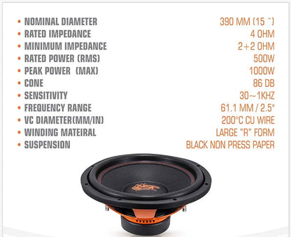 SP 15CW ENTRY LEVEL SUBWOOFER 15"/38CM 400W RMS