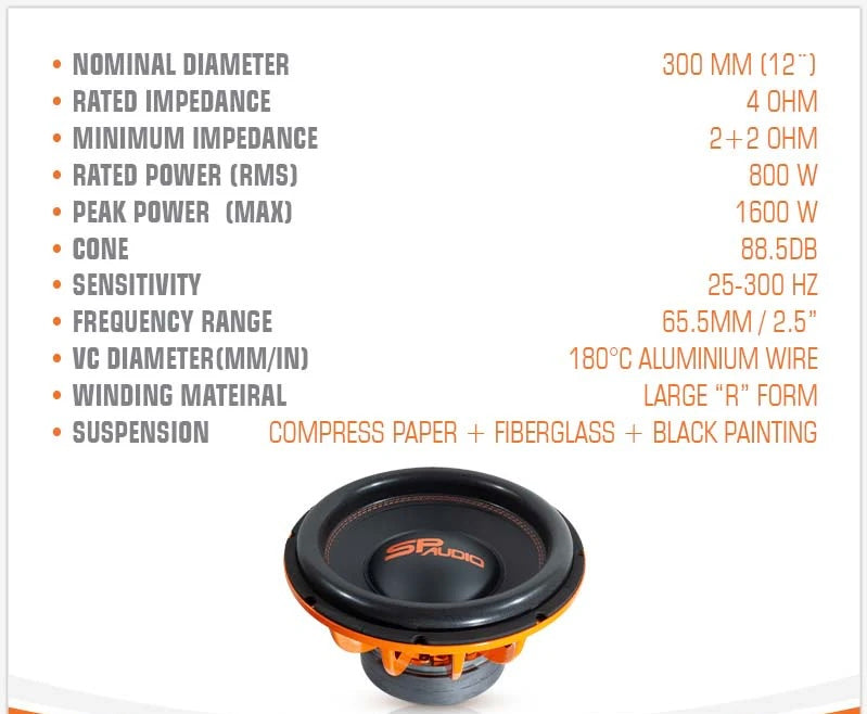 SP 12CC SUBWOOFER 12"/30CM 800W RMS