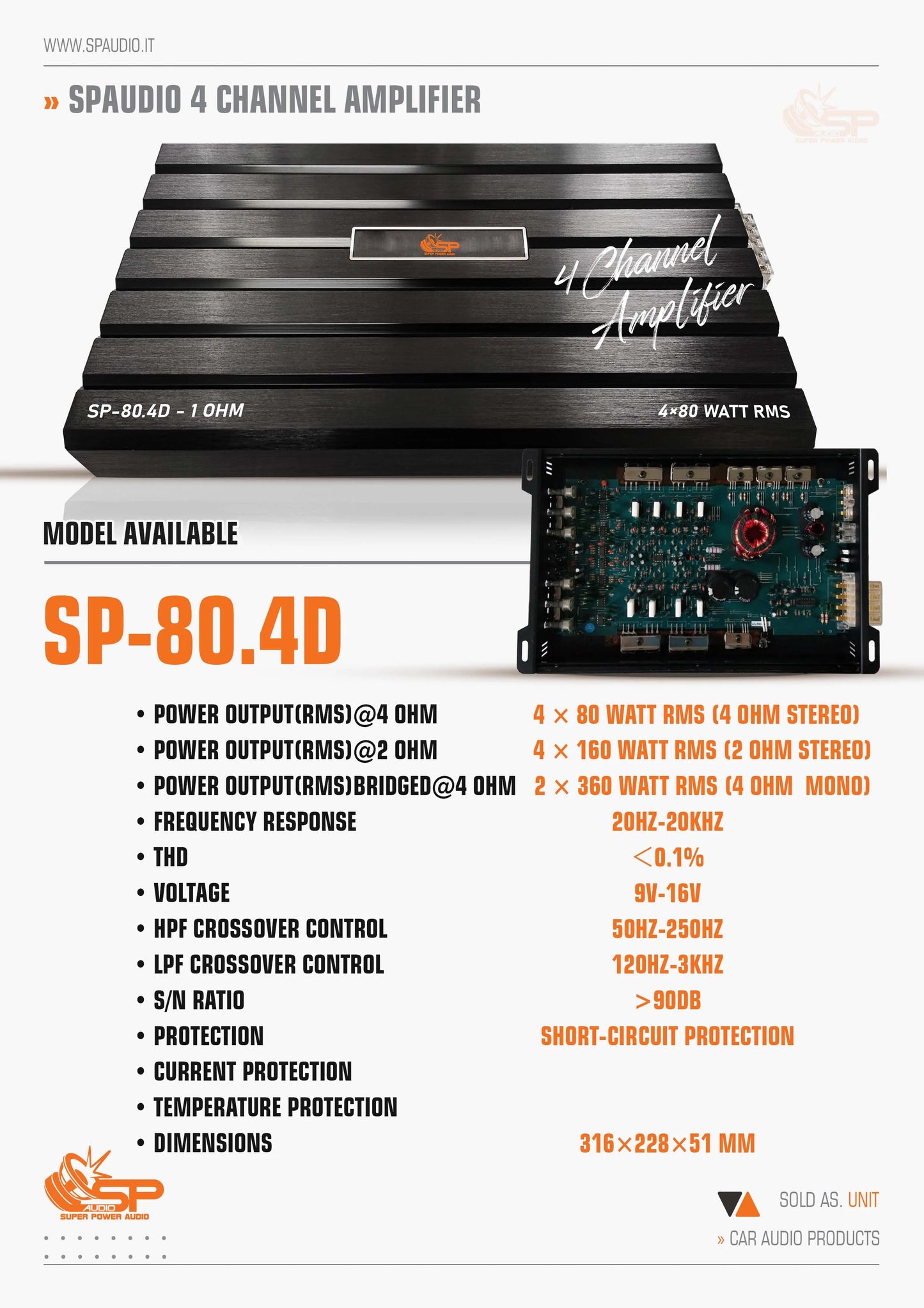 SP 1500D 2 OHM AMPLIFIER MONO FULL RANGE CLASS D