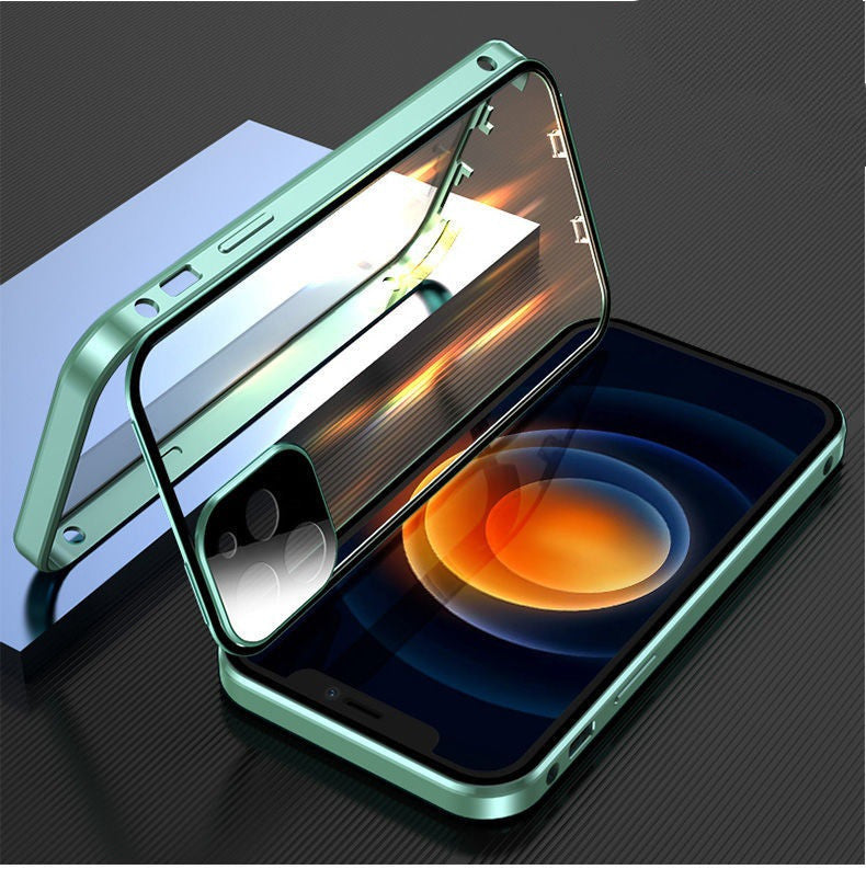 Metal Frame Snap Double-sided Glass Phone Case - AMI Electronics & Sounds