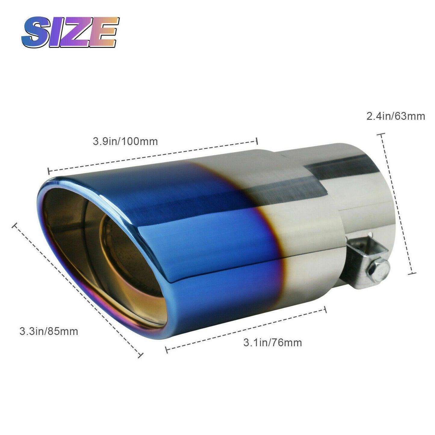 Car Exhaust Pipe Tip Rear Tail Throat Muffler Stainless Steel Round Accessories - AMI Electronics & Sounds