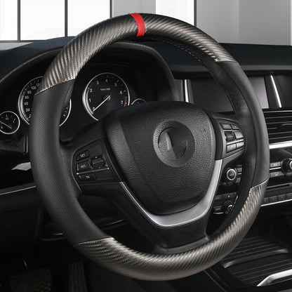 Carbon Fiber Leather Steering Wheel Cover - AMI Electronics & Sounds