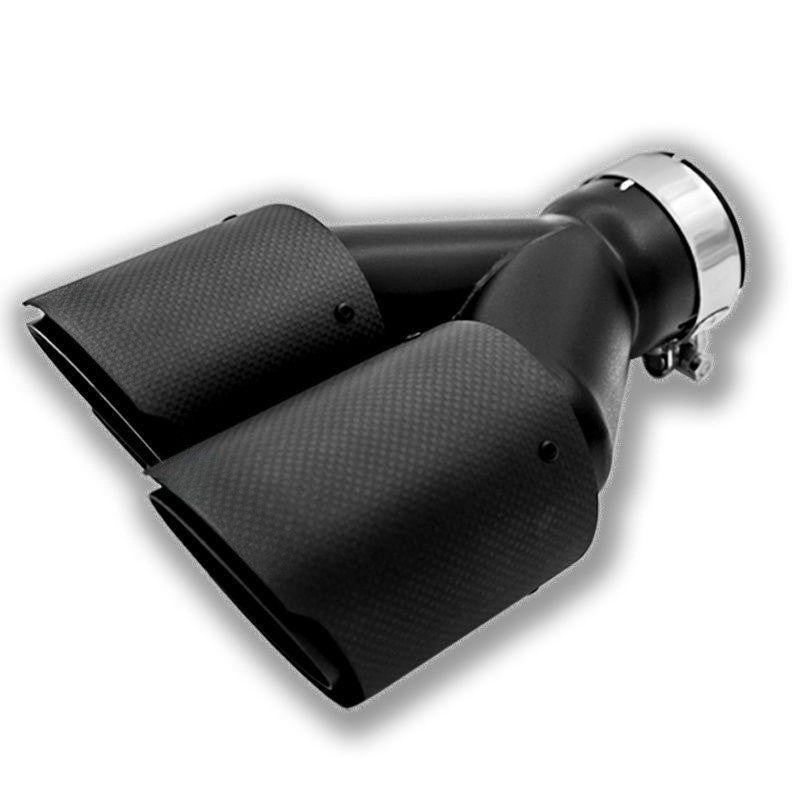 Black One Out Of Two Tail Nozzle Car Modification Silencer Double Outlet Exhaust Pipe - AMI Electronics & Sounds