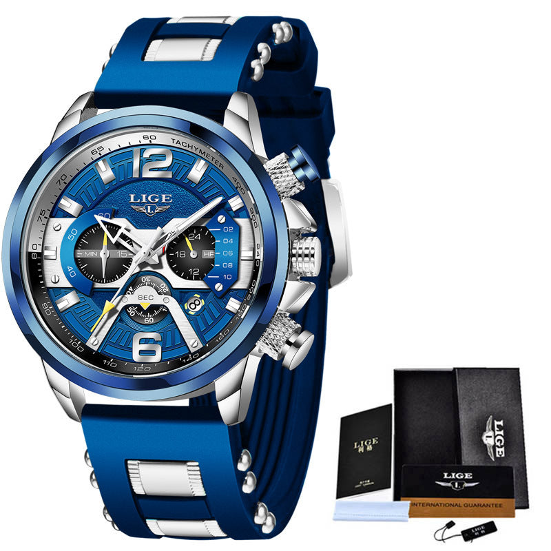 Lige Men's Quartz Watch Multifunction Sports Wrist - AMI Electronics & Sounds