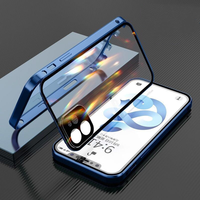 Metal Frame Snap Double-sided Glass Phone Case - AMI Electronics & Sounds