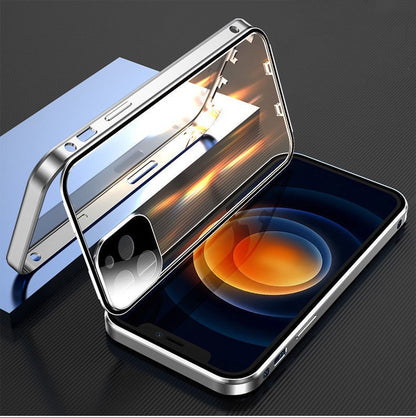 Metal Frame Snap Double-sided Glass Phone Case - AMI Electronics & Sounds