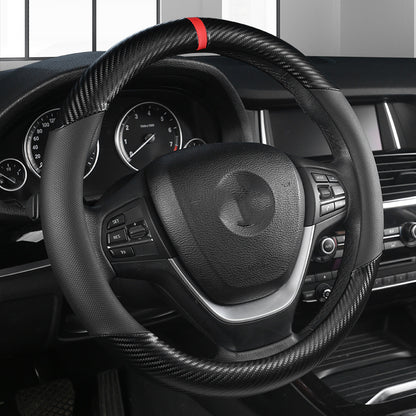 Carbon Fiber Leather Steering Wheel Cover - AMI Electronics & Sounds