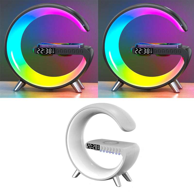 New Intelligent G Shaped LED Lamp Bluetooth Speake Wireless Charger Atmosphere Lamp App Control For Bedroom Home Decor - AMI Electronics & Sounds