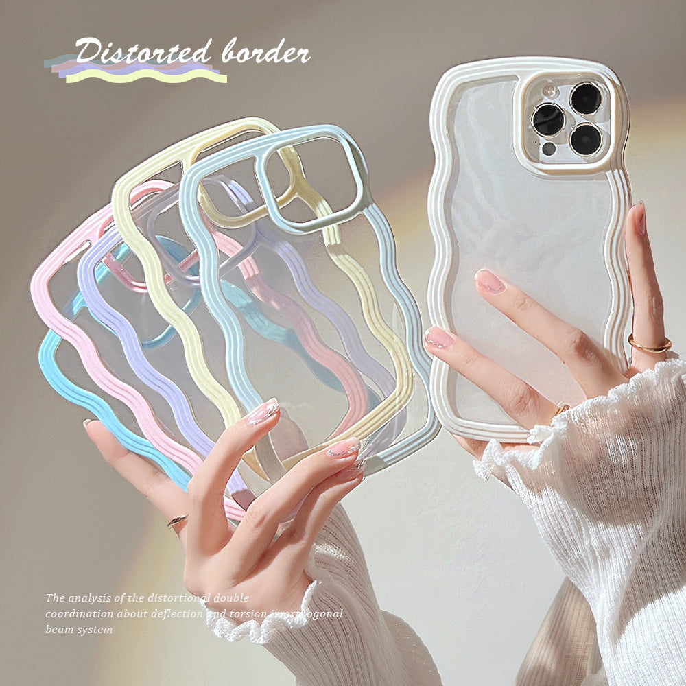 Wave Border Mobile Phone Case Solid Color Simple Candy Color - AMI Electronics & Sounds