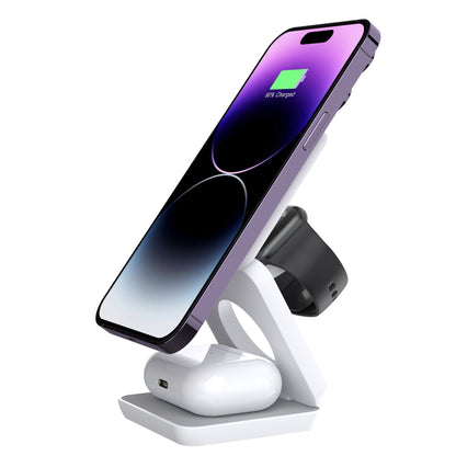 Folding Three-in-one Wireless Charger Portable Magnetic Suction - AMI Electronics & Sounds